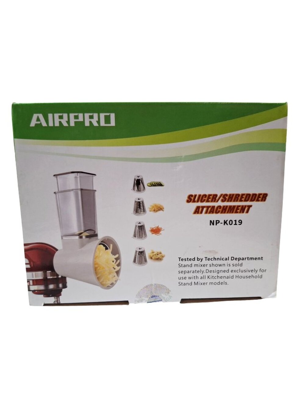 Airpro Slicer/Shredder Attachment For KitchenAid Stand Mixers With 4 Stainless S